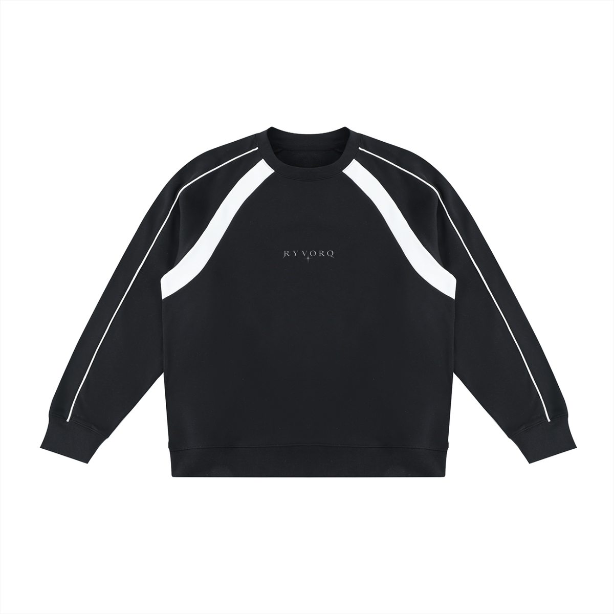 RYVORQ Signature Color Block Crewneck – Black